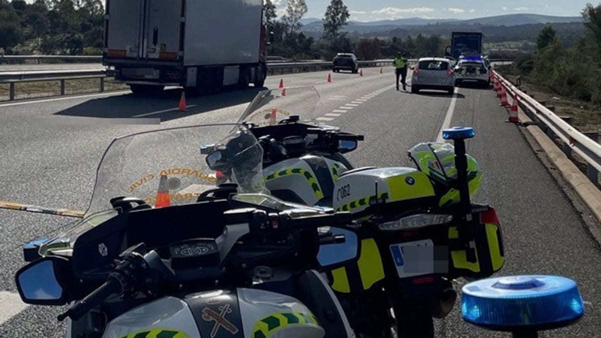 Motocicleta accidentada en la carretera N-340 tras colisionar con una cabra en Gualchos