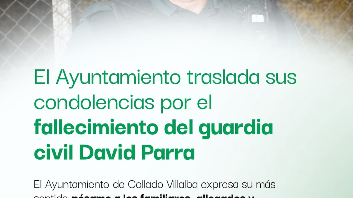 Comunicado oficial del Ayuntamiento de Collado-Villalba en homenaje al guardia civil David Parra