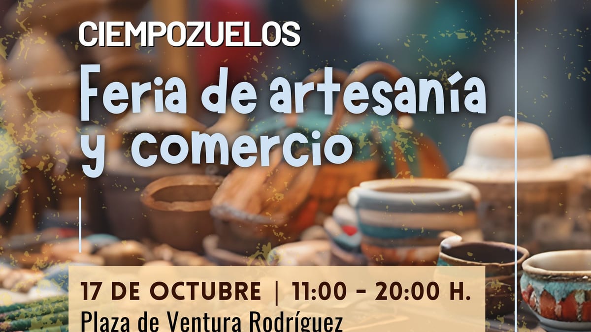 Cartel promocional de la Feria de artesanía y comercio de Ciempozuelos del 17 de octubre