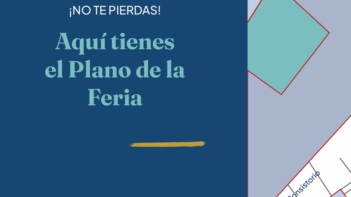 Plano de la Feria del Libro de Toledo con ubicación de casetas en la Plaza del Cendstorio
