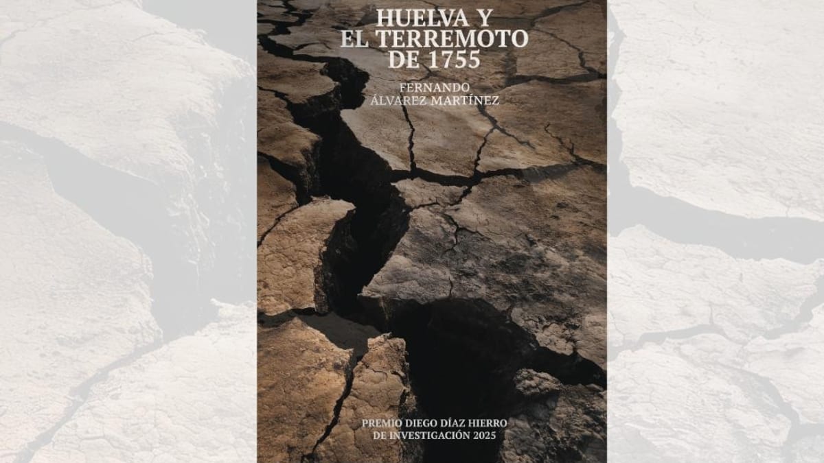 Cartel de la presentación de 'Huelva y el terremoto de 1755' con Fernando Álvarez Martínez en la 50ª Feria del Libro de Huelva