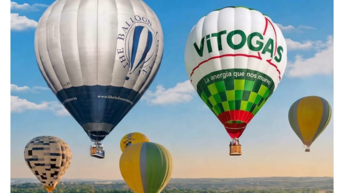 Cartel del Festival de Globos de Aranjuez 2026 con información de fechas, horarios y patrocinadores