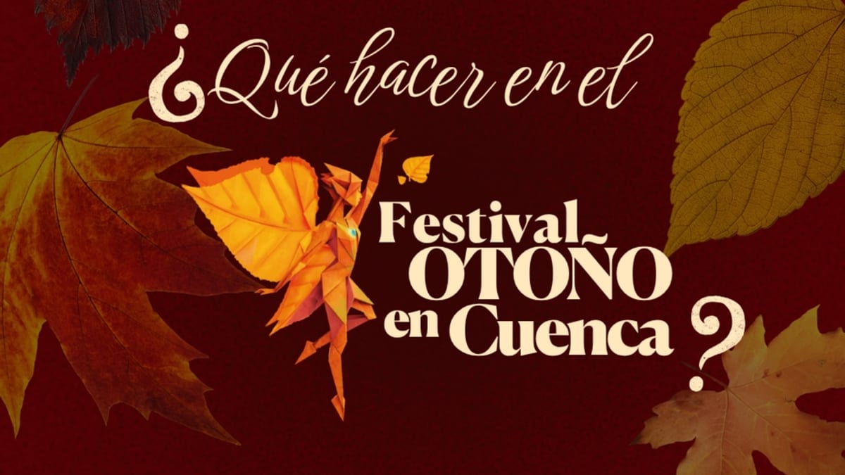 Cartel promocional del Festival de Otoño de Cuenca 2026 anunciando conciertos, teatro, arte, talleres culturales, mercadillos y experiencias gastronómicas
