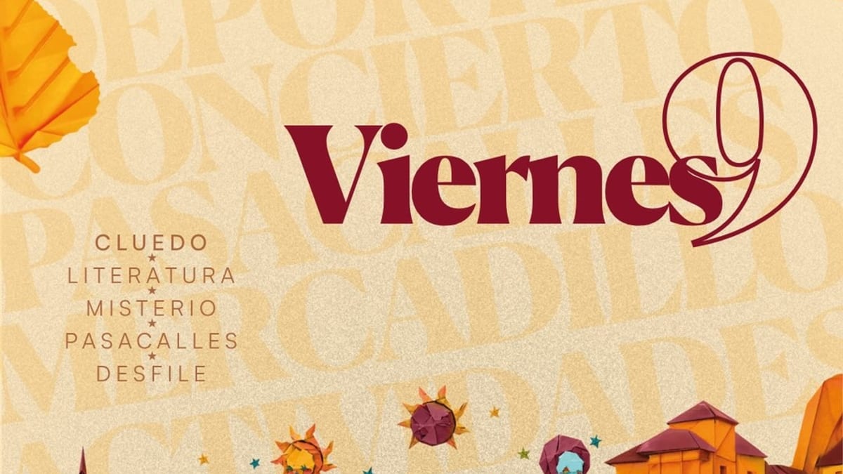 Cartel del Festival de Otoño de Cuenca con actividades de cluedo, literatura, misterio, pasacalles y desfile