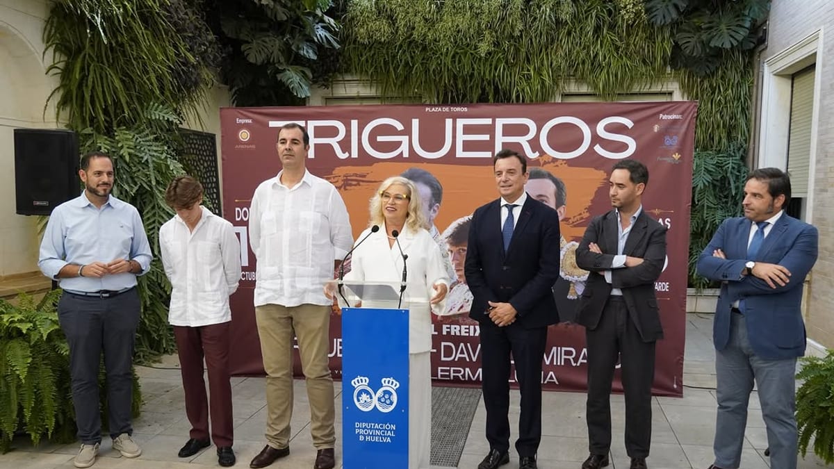 Cartel promocional del Festival taurino con picadores en Trigueros en homenaje a David de Miranda, organizado por la Diputación Provincial de Huelva