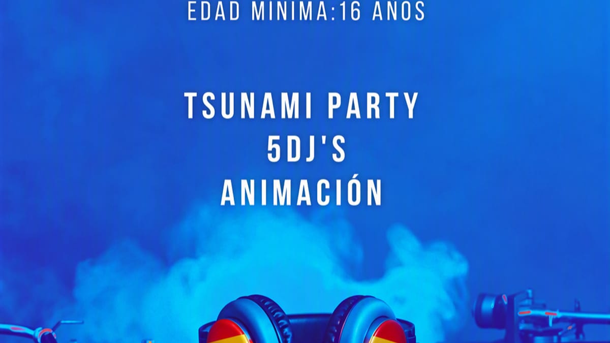 Cartel de la Fiesta de Halloween Joven 2026 en Paracuellos de Jarama. Indica sábado 31 de octubre de 23:30 a 4:30 horas en carpa calle Urano, edad mínima 16 años, Tsunami Party con 5 DJ's y animación.