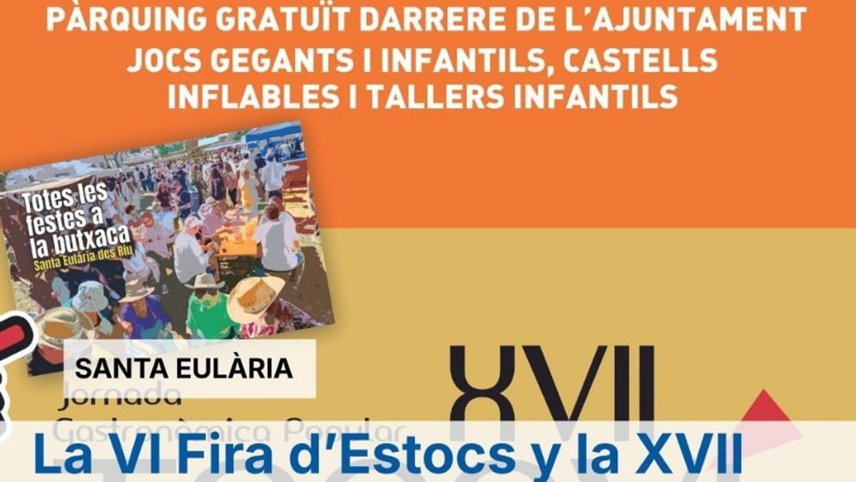 Cartel anunciador de la VI Fira d'Estocs y XVII edición del Tapaví en Santa Eulària