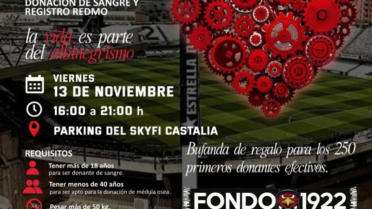 Cartel de la jornada de donación de sangre y médula ósea del Fondo 1922 en Castellón