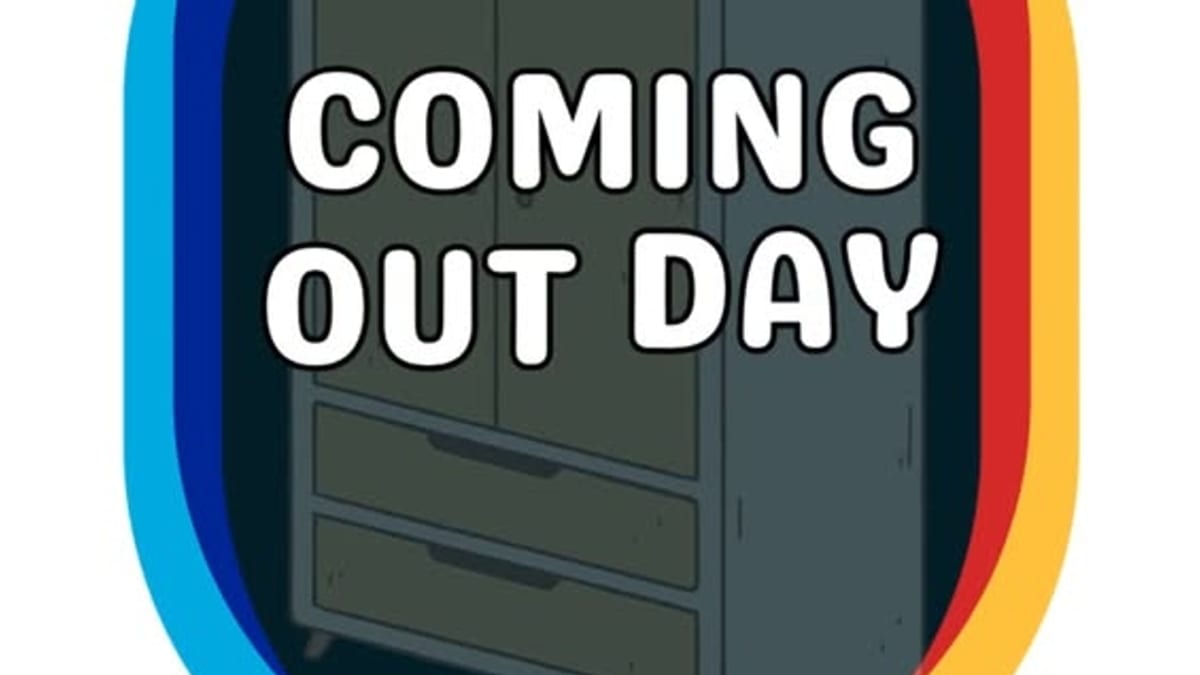 Cartel de la campaña 'Coming Out Day 2024 - Fuenlabrada: Orgullo de ser' con símbolo de arcoíris y mensaje de diversidad