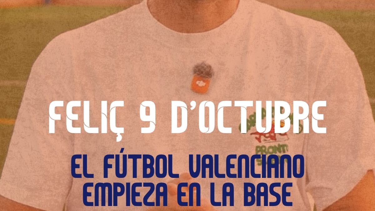 Cartel del Torneo Primer Toque destacando el fútbol base valenciano en la celebración del 9 de Octubre