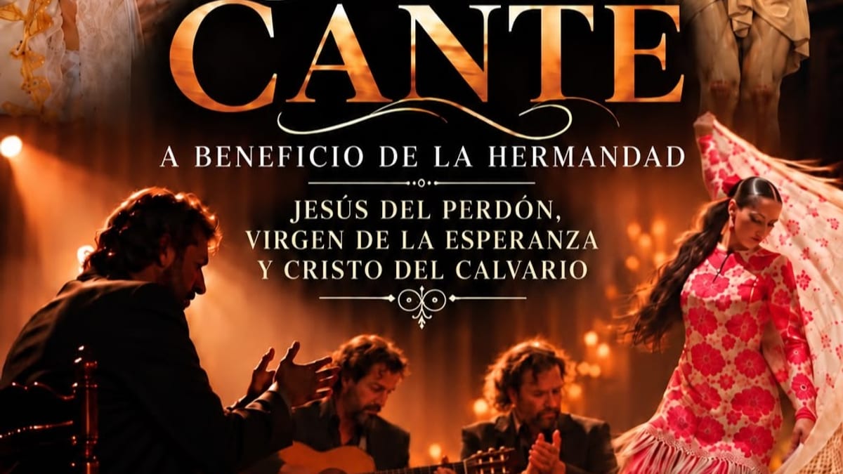 Cartel de la gala de cante a beneficio de la Hermandad Jesús del Perdón, Virgen de la Esperanza y Cristo del Calvario en Tomelloso, 31 de octubre de 2026