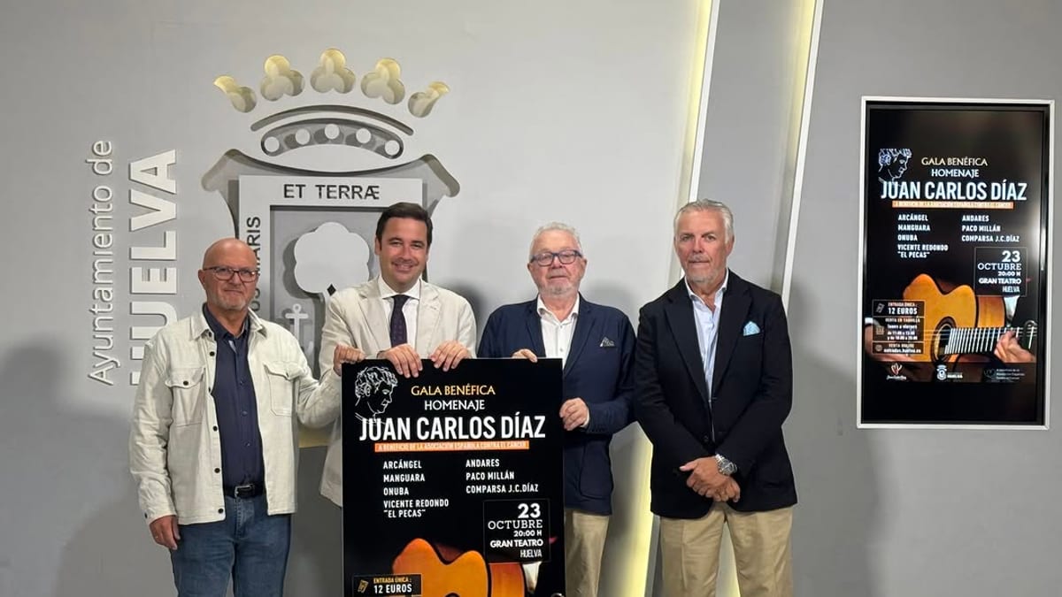 Cartel de la gala benéfica en homenaje a Juan Carlos Díaz en el Gran Teatro de Huelva
