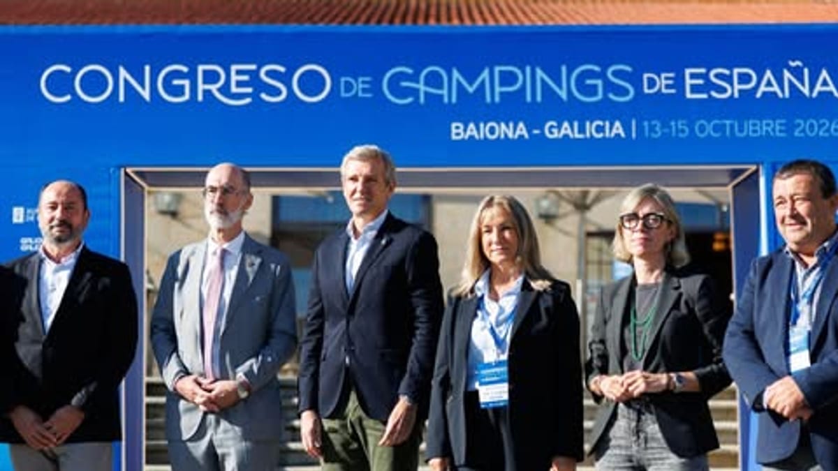 Sesión del Congreso Nacional de Campings celebrado en Baiona, Galicia, donde la Xunta reivindicó un turismo sostenible