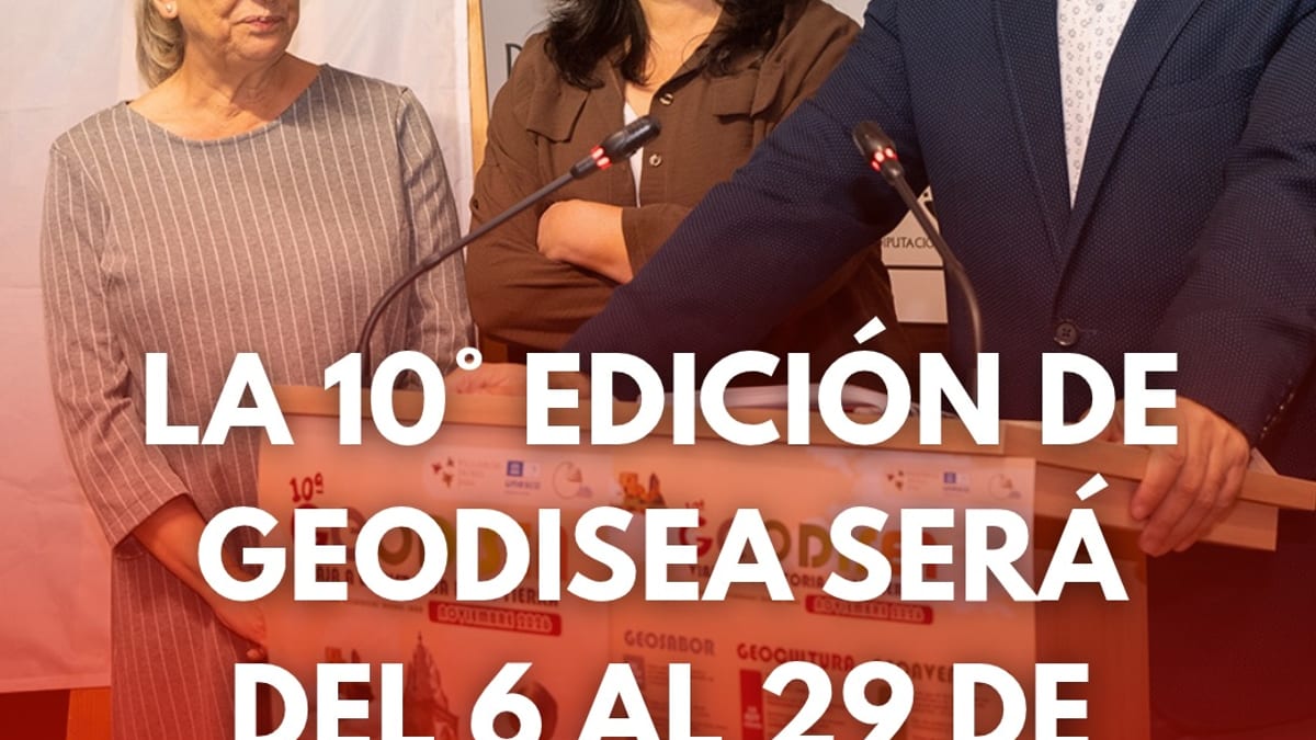 Cartel promocional de la X edición de Geodisea en el Geoparque Mundial UNESCO Villuercas-Ibores-Jara
