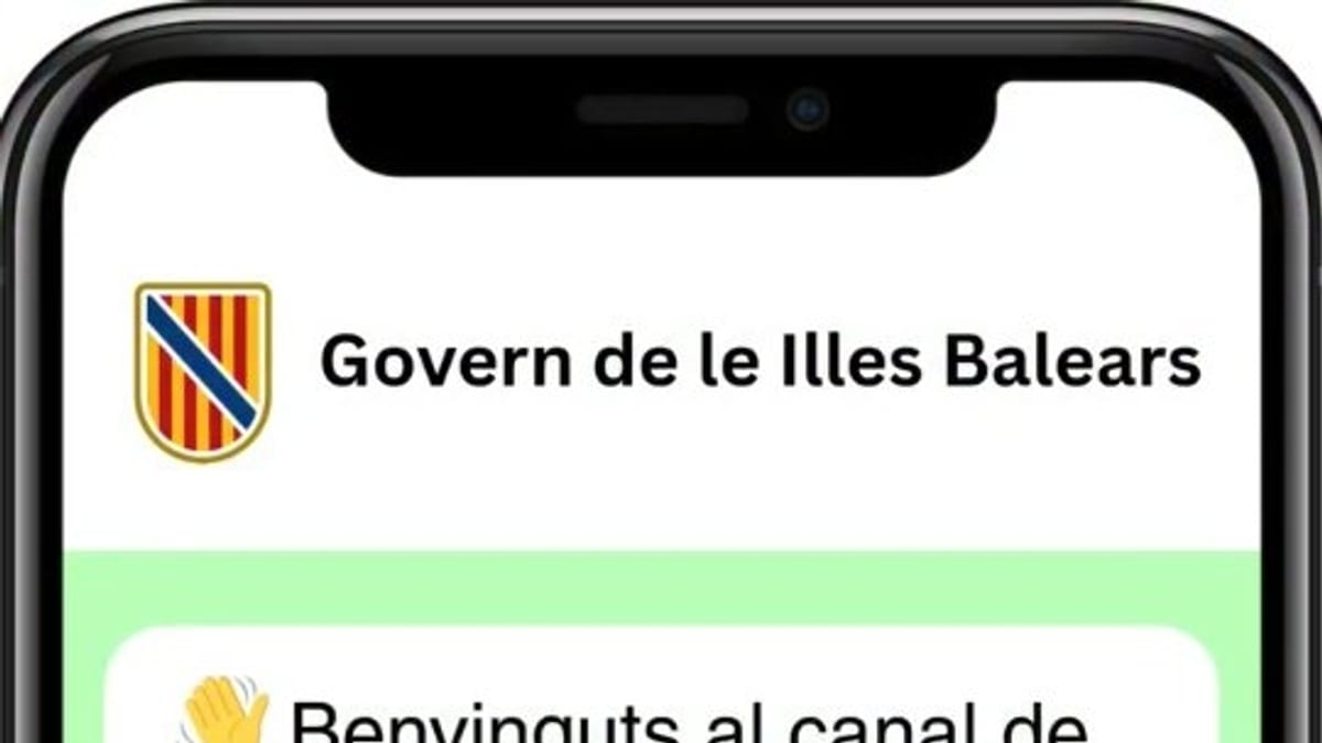 Anuncio del canal de WhatsApp del Govern de les Illes Balears con información sobre servicios, ayudas y alertas de emergencias