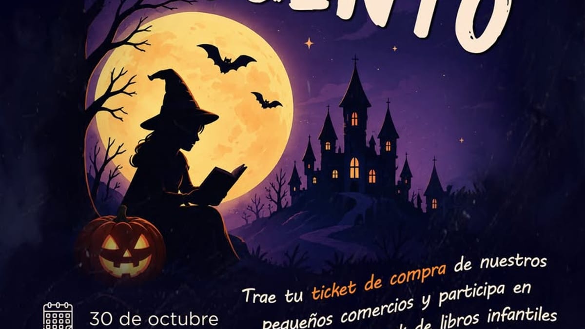 Cartel del evento Halloween de cuento de Sevilla la Nueva con fechas, horario y lugar