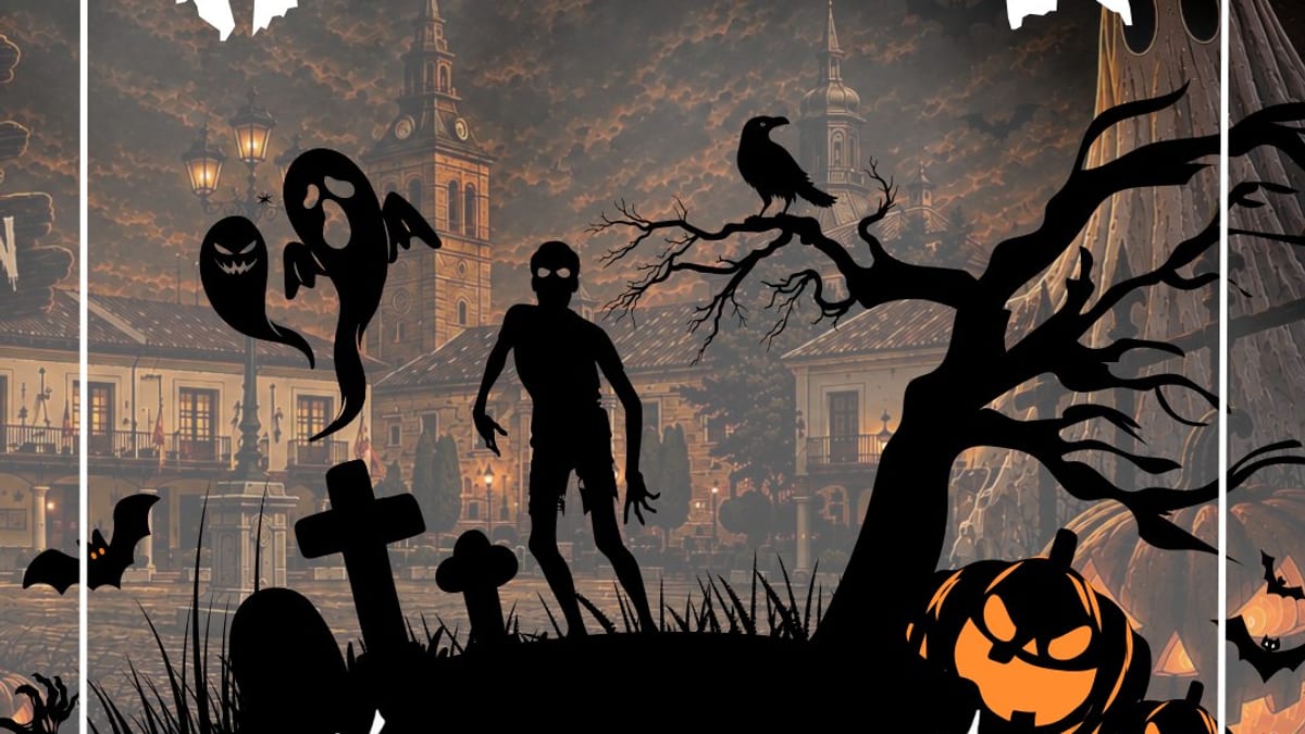 Cartel de la fiesta de Halloween en la Plaza de Toros Félix Colomo de Navalcarnero para el 31 de octubre