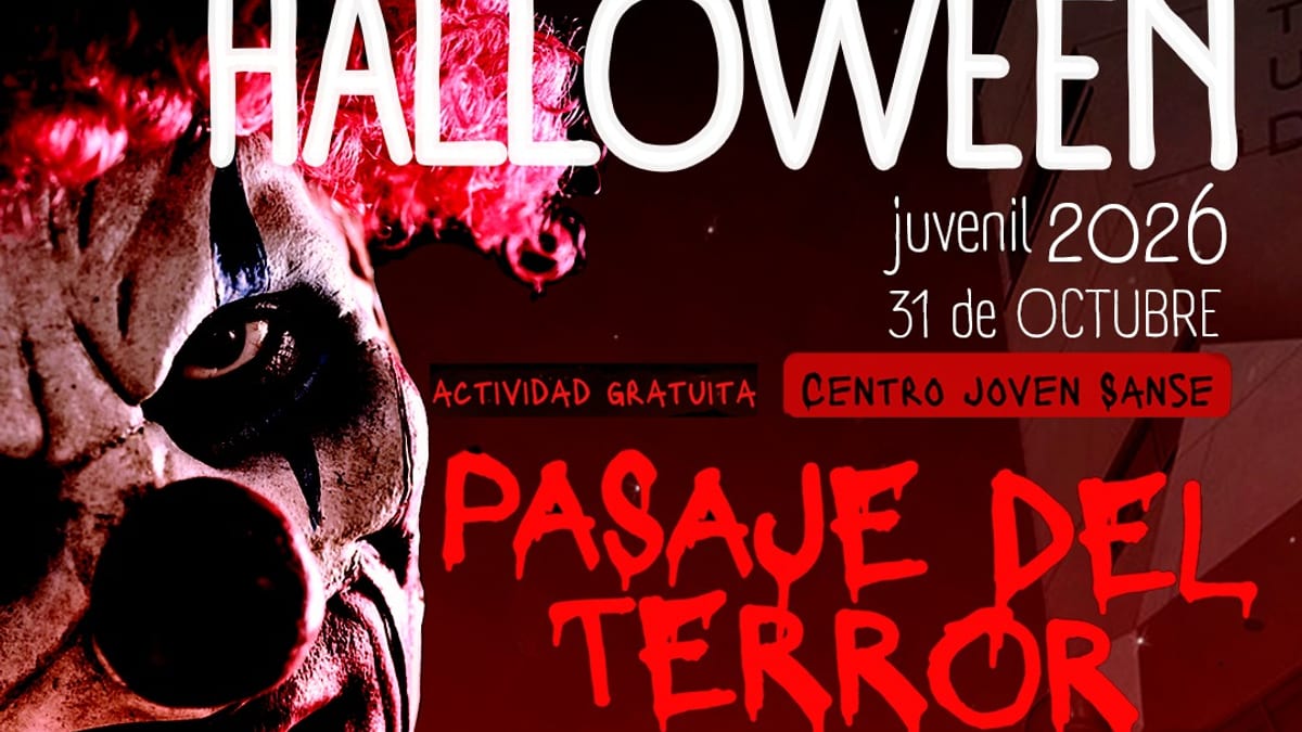 Cartel de Halloween juvenil 2026 del Ayuntamiento de San Sebastián de los Reyes con información del pasaje del terror el 31 de octubre