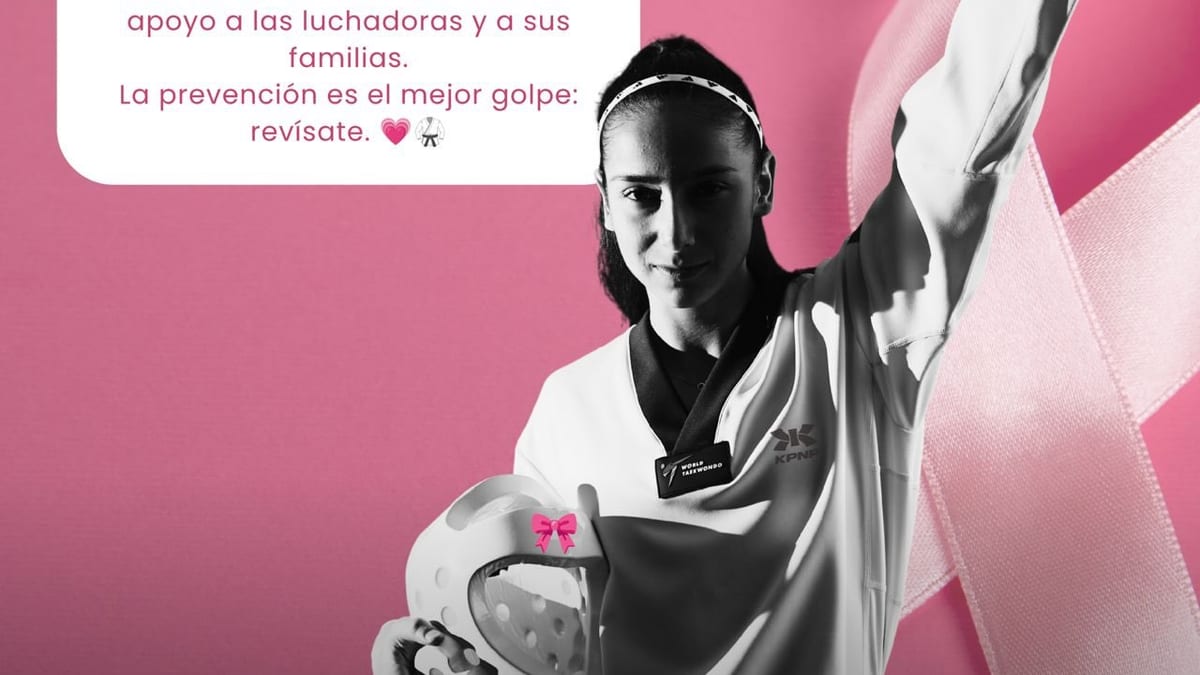 Cartel de apoyo de Hankuk al Día Internacional contra el Cáncer de Mama con mensaje de prevención