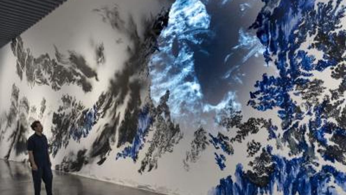 Cartel de la exposición 'El horizonte de los acontecimientos' de Abdelkader Benchamma en el Espai d'Art Contemporani de Castelló