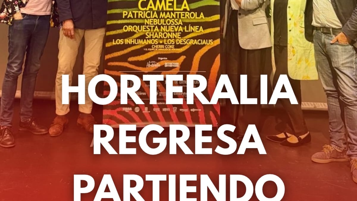Cartel de Horteralia 2026 en Cáceres con fechas 23 y 24 de octubre en el Recinto Ferial, anunciando el festival que regresa partiendo la pana