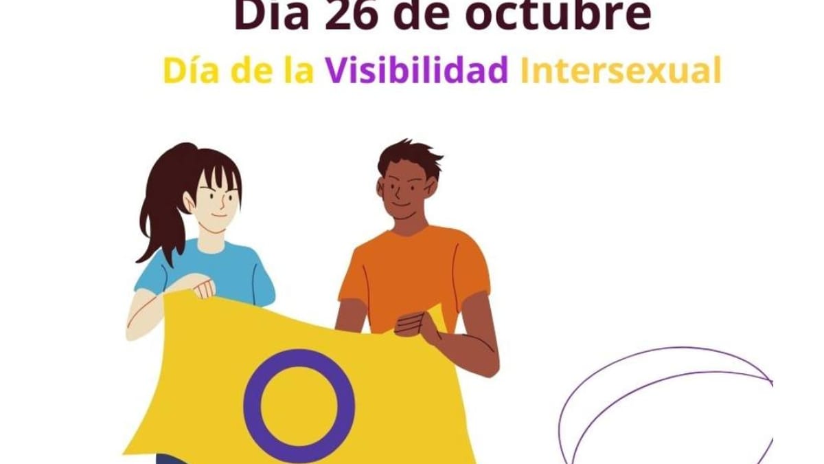 Cartel del Día de la Visibilidad Intersexual del Ayuntamiento de Huelva, 26 de octubre, desde la Concejalía de Servicios Sociales