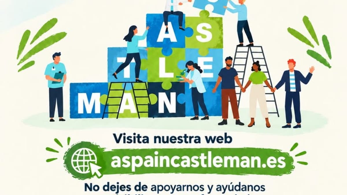 Cartel de la Asociación Española de Enfermedad de Castleman con el lema Juntos construimos futuro y fecha del 23 de junio, Día Mundial de la enfermedad