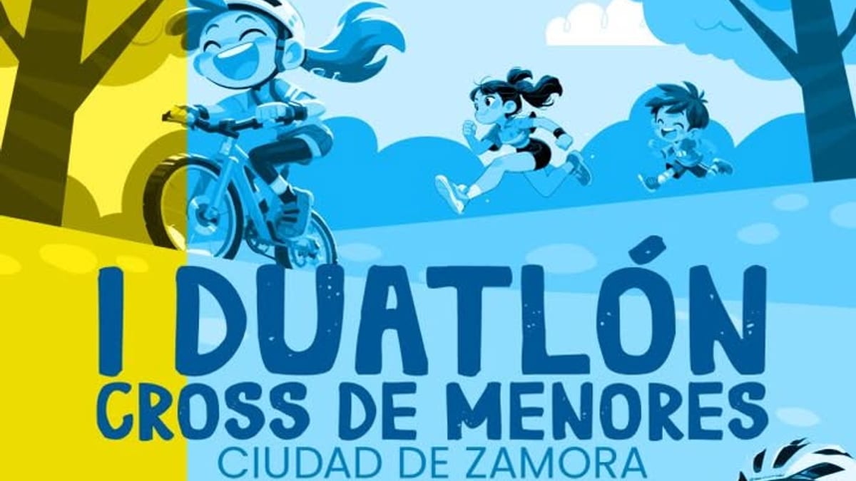 Cartel promocional del I Duatlón Cross de Menores Ciudad de Zamora Triduero, 24 de octubre a las 15:30 horas en el bosque de Valorio