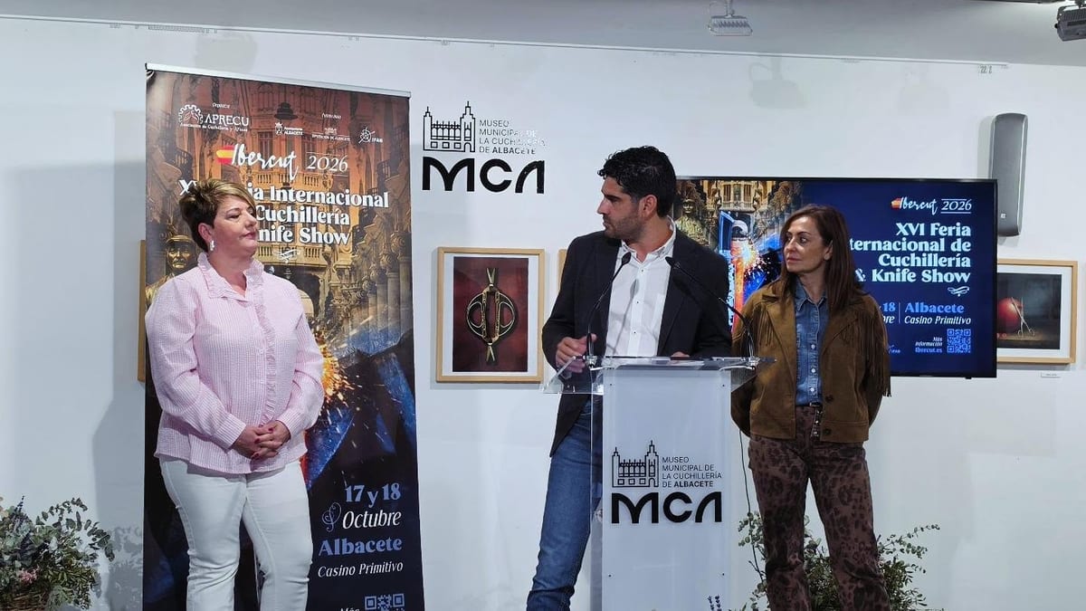Cartel promocional XVI Feria Internacional de Cuchillería Ibercut 2026 en Albacete, 17 y 18 de octubre, Casino Primitivo