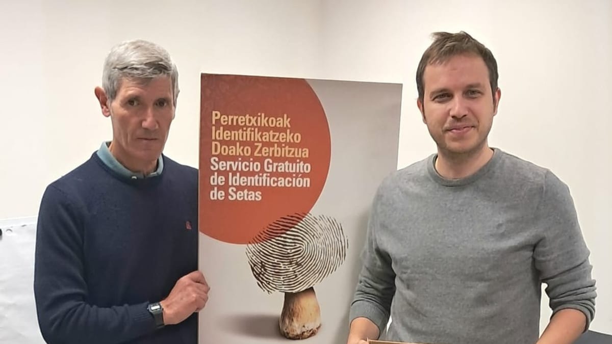 Cartel del Servicio Gratuito de Identificación de Setas del Ayuntamiento de Bilbao, disponible en octubre y noviembre