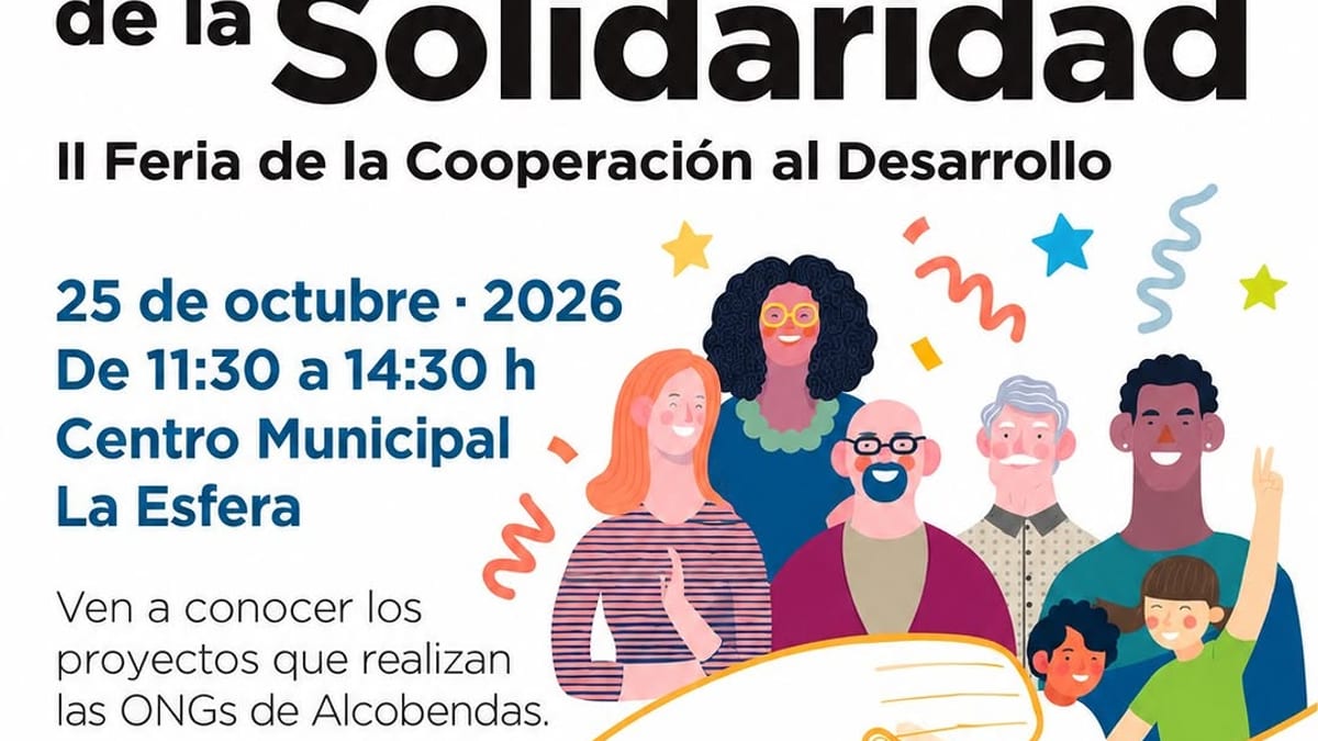 Cartel de la II Feria de la Cooperación al Desarrollo de Alcobendas el 25 de octubre de 2026