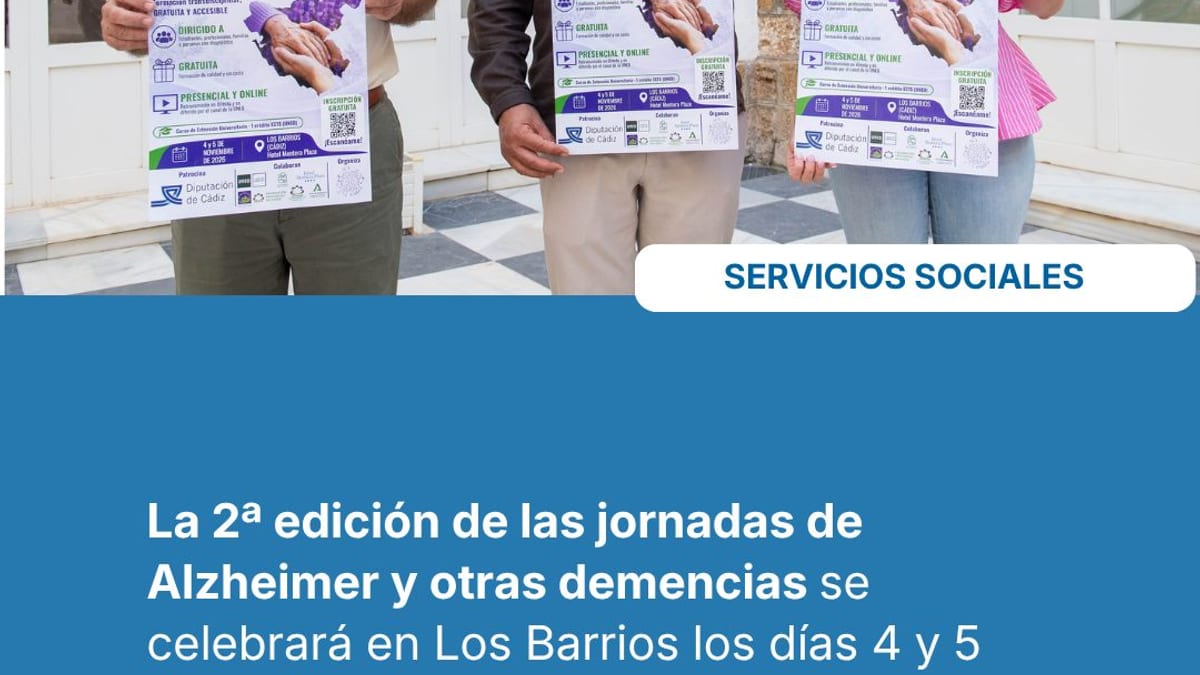 Cartel de las II Jornadas sobre Alzheimer y otras Demencias de la Provincia de Cádiz, Los Barrios 4-5 noviembre