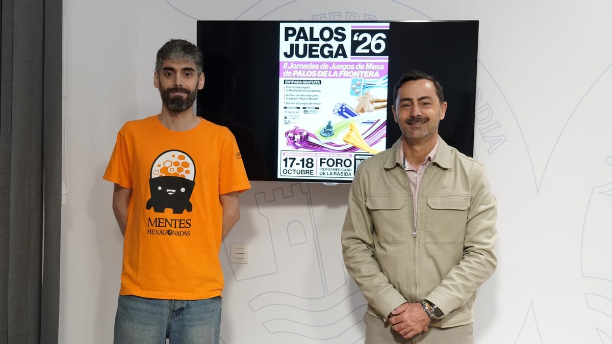 Cartel promocional de las II Jornadas de Juegos de Mesa de Palos de la Frontera, 17 y 18 de octubre en el Foro Iberoamericano de La Rábida
