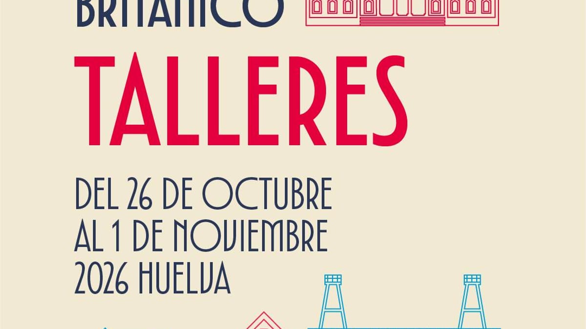 Cartel promocional de la III Feria del Legado Británico de Huelva, con información de talleres y actividades del 26 de octubre al 1 de noviembre de 2026