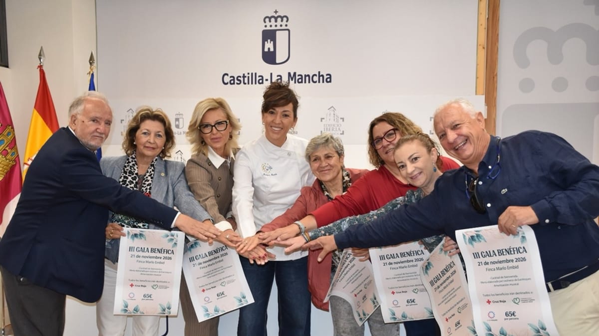 Presentación de la III Gala Benéfica Finca Marlo Embid con la concejala Estela Soliva, la delegada Marián López y la chef Mari Paz Marlo