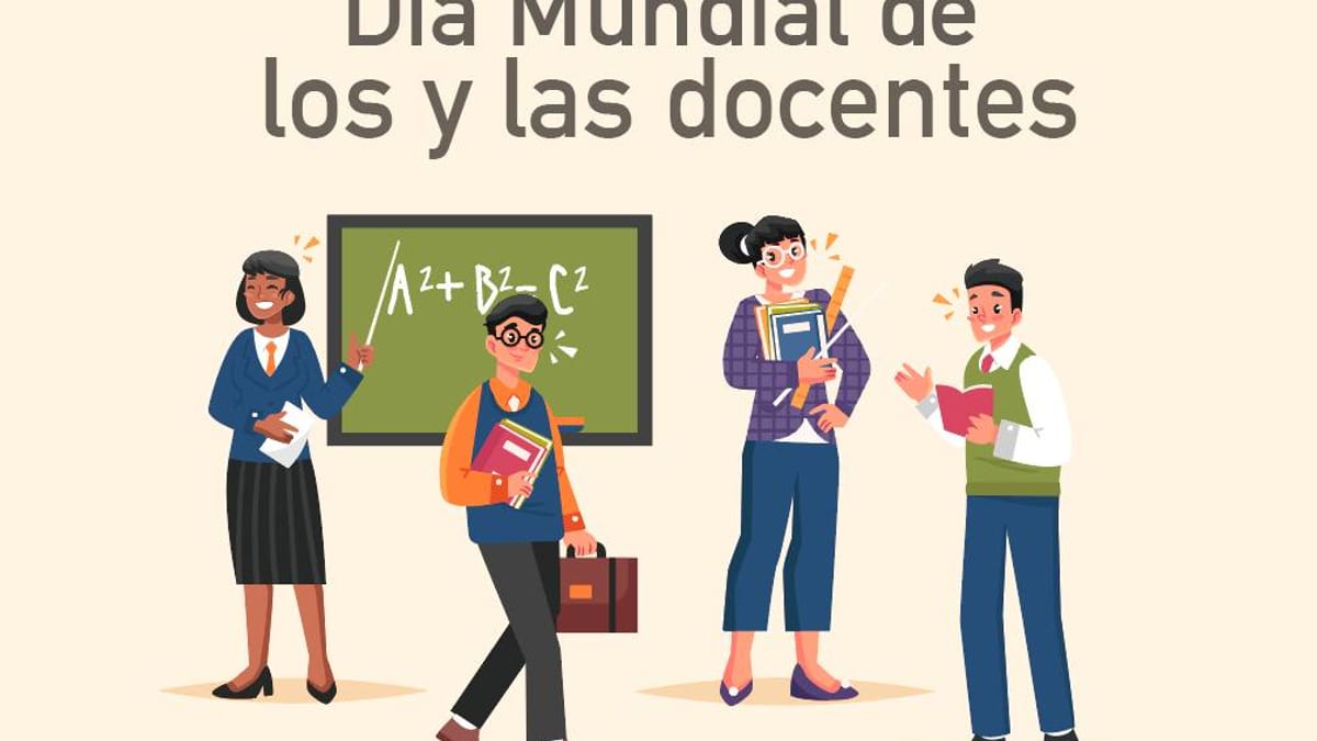 Cartel del Día Mundial de los y las Docentes del Ayuntamiento de Illescas con mensaje de agradecimiento
