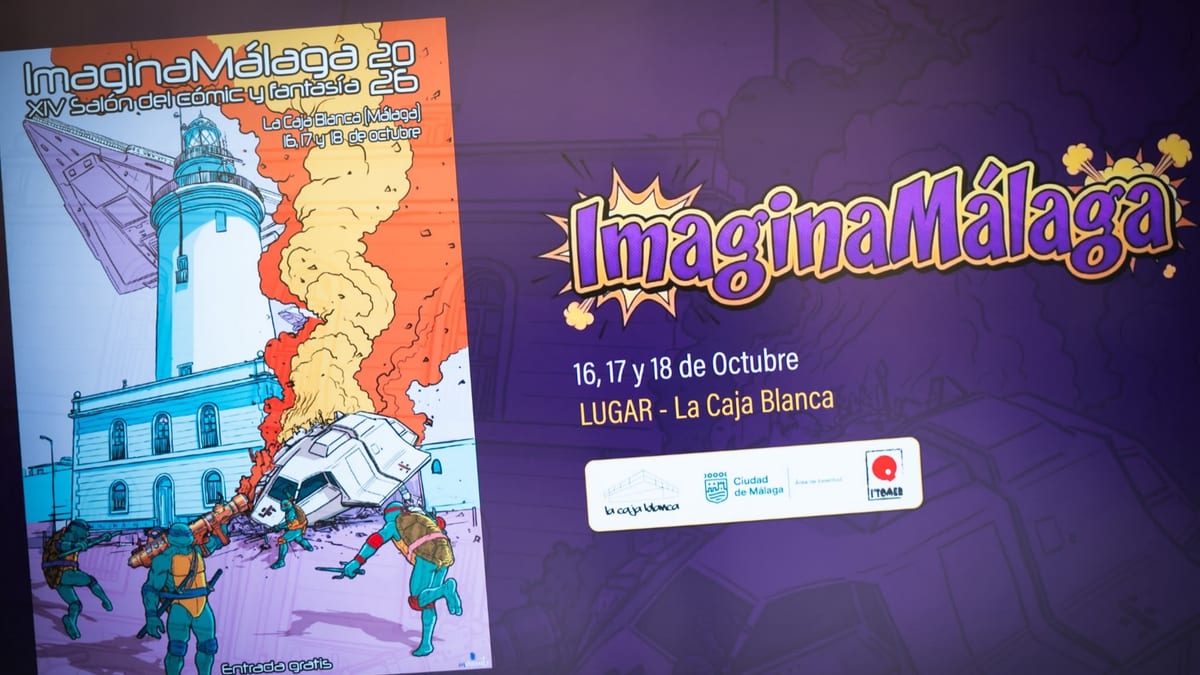 Cartel de la segunda edición de ImaginaMálaga 2025, XIV Salón del Cómic y Fantasía