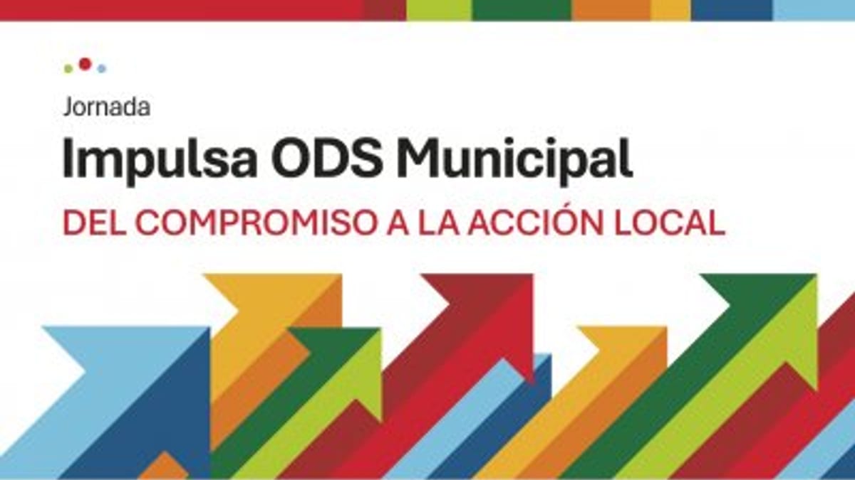Cartel de la jornada Impulsa ODS Municipal de la Diputación de Badajoz, lema Del compromiso a la acción local