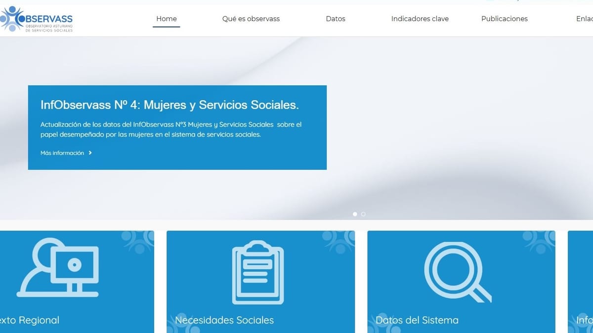 Portada del InfObservass Nº 4 sobre Mujeres y Servicios Sociales del Observatorio de Servicios Sociales de Asturias