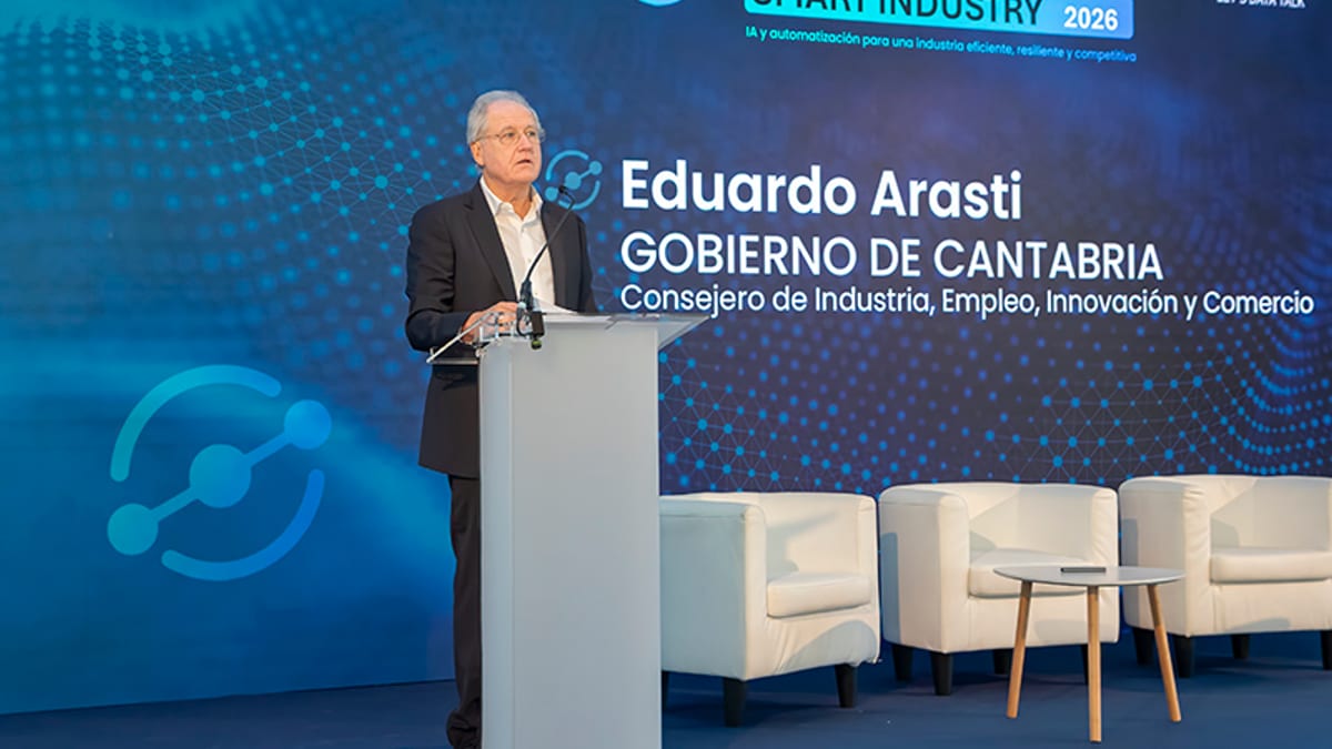 Eduardo Arasti, Consejero de Industria del Gobierno de Cantabria, en la jornada Connect-Smart Industry 2026 de CTC