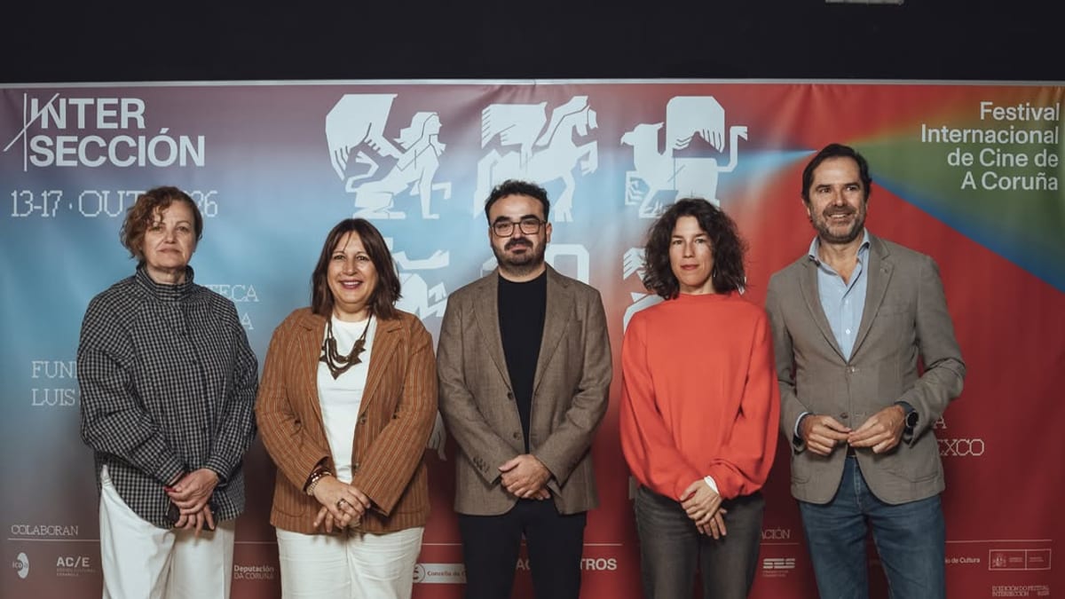 Cartel de la IX edición de INTERSECCIÓN, festival internacional de cine de A Coruña, 13-17 de octubre, con colaboración de Diputación de A Coruña