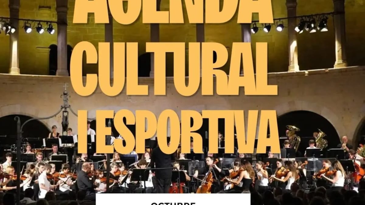 Cartel de la agenda cultural y deportiva de octubre de las Islas Baleares
