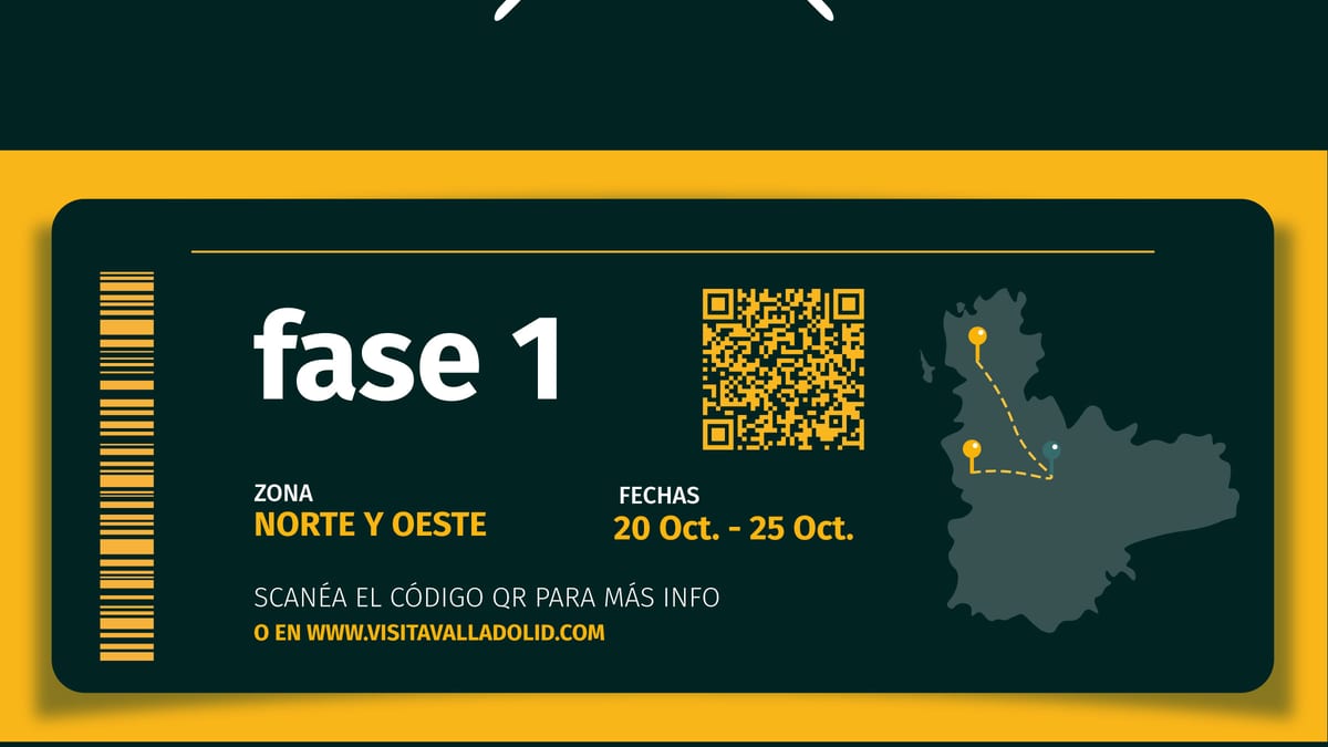 Cartel promocional de la IV edición del Concurso de Tapas por Comarcas de Valladolid, con las fechas y zonas de la Fase 1