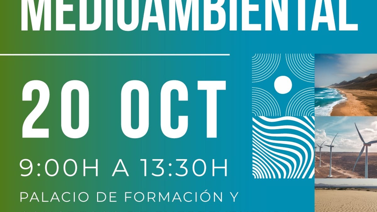 Cartel de la IV Jornada Técnica Medioambiental sobre conservación de aves de Fuerteventura, 20 de octubre, Palacio de Formación y Congresos
