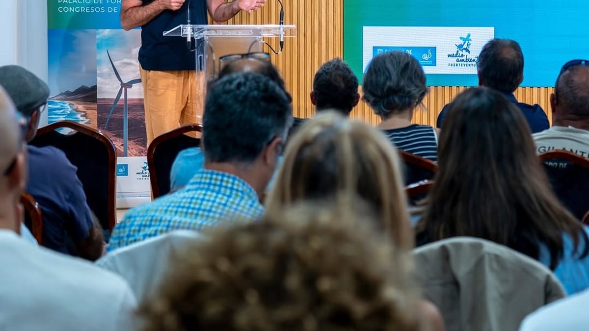 Cartel de la IV Jornada Técnica Medioambiental sobre conservación de aves en Fuerteventura, con imagen del chorlitejo patinegro