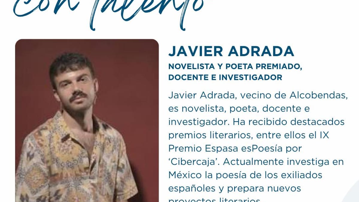 Javier Adrada, novelista, poeta e investigador de Alcobendas, premiado con el IX Premio Espasa esPoesía