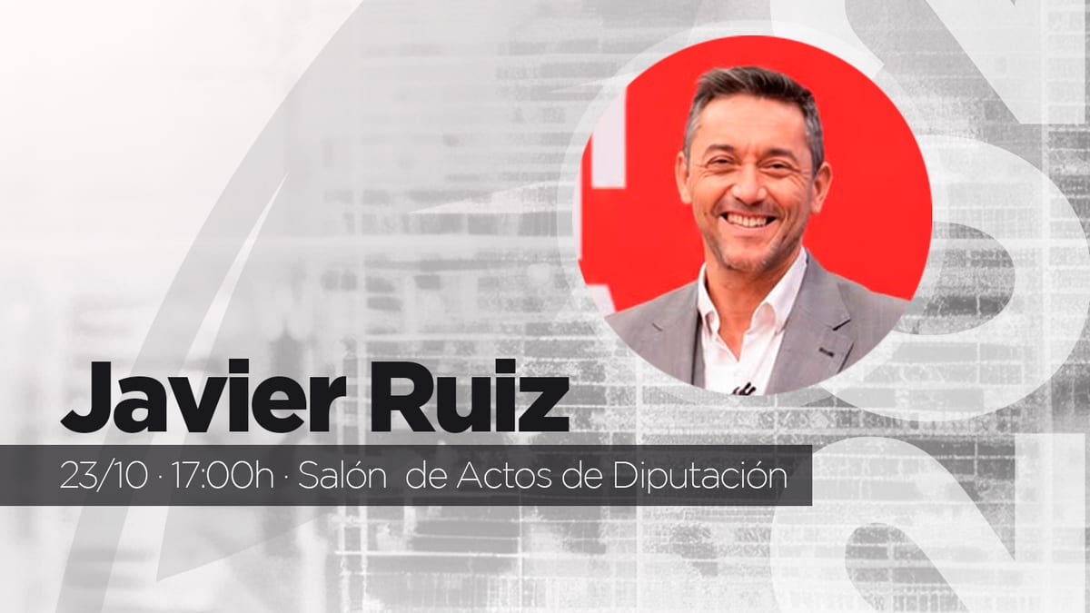 Cartel de las Jornadas de Periodismo 2026 con Javier Ruiz, organizado por la Asociación de Periodistas de Albacete, Cultural Albacete y la Diputación de Albacete