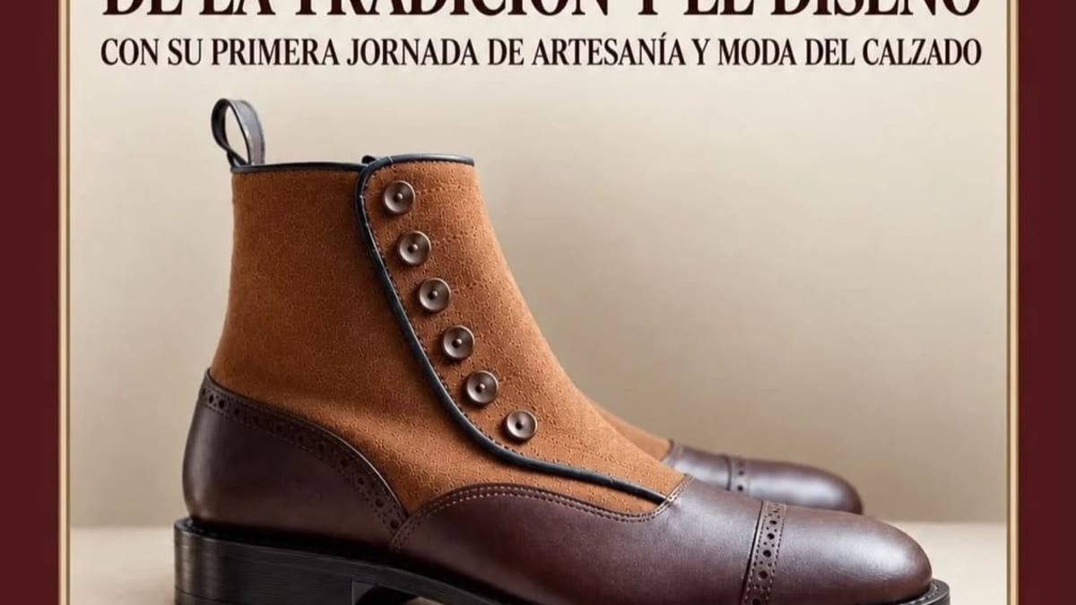 Cartela promocional de la I Jornada de Artesanía y Moda del Calzado en Valverde del Camino, organizada por la Diputación de Huelva
