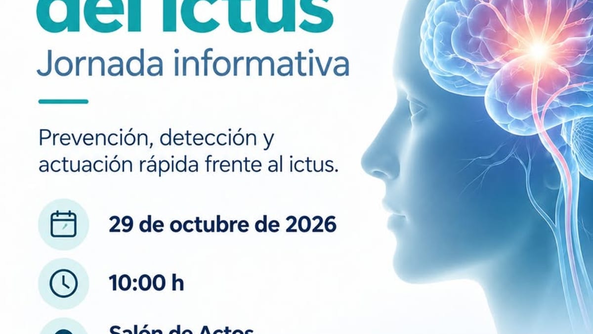 Cartel de la jornada informativa sobre prevención del ictus del Hospital Universitario Rey Juan Carlos el 29 de octubre