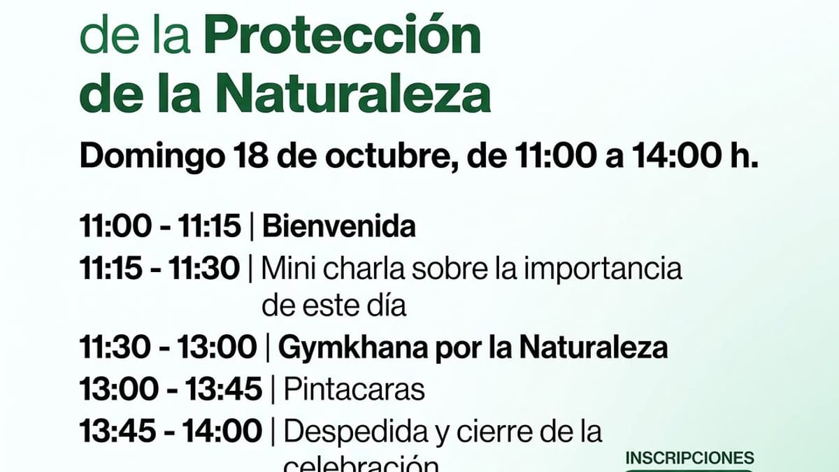 Cartel oficial de la Jornada por el Día Mundial de la Protección de la Naturaleza en Collado Villalba, con programa de actividades del 18 de octubre